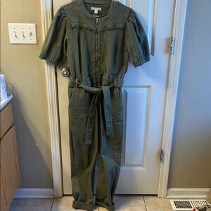 Chelsea & Violet Khaki Jumpsuit with Belt